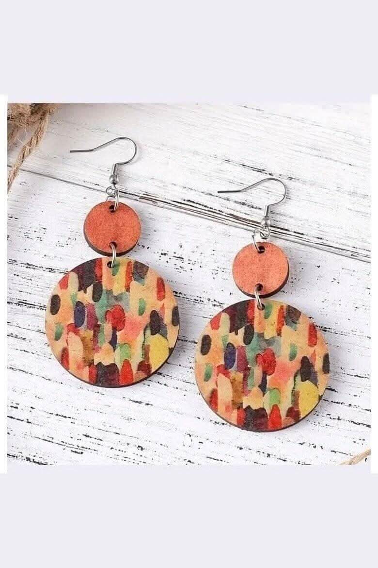 Boho Multicolor Wooden Earrings - Lolo Viv Boutique