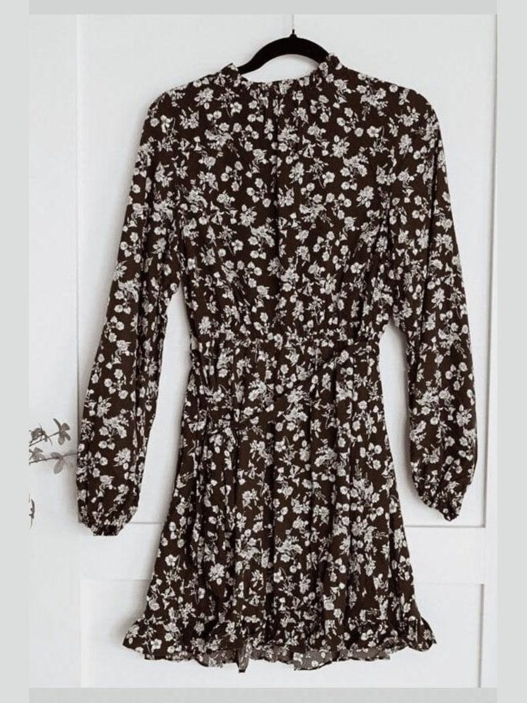 Brown and Cream Floral Dress