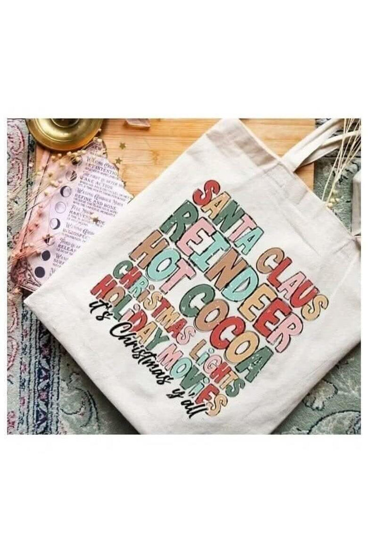 Christmas Sayings Tote - Lolo Viv Boutique