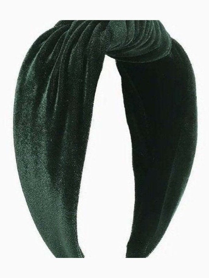 Deep Green Velvet Top Knot Headband - Lolo Viv Boutique