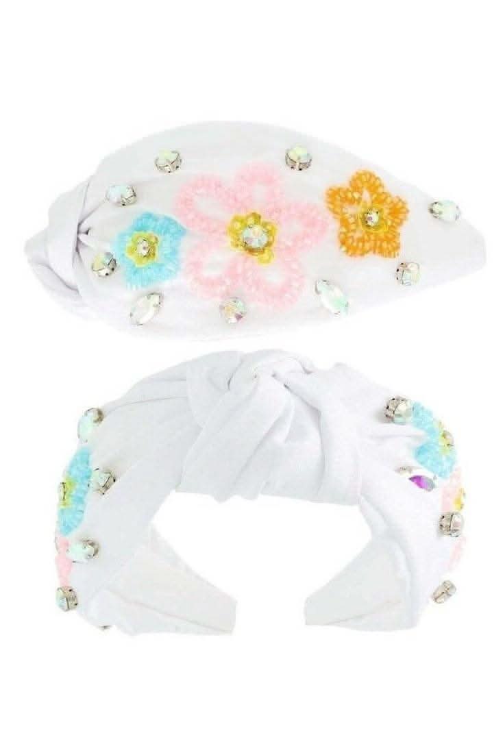 Floral Beaded Jeweled Embellished Headband - 2 Colors - Lolo Viv Boutique