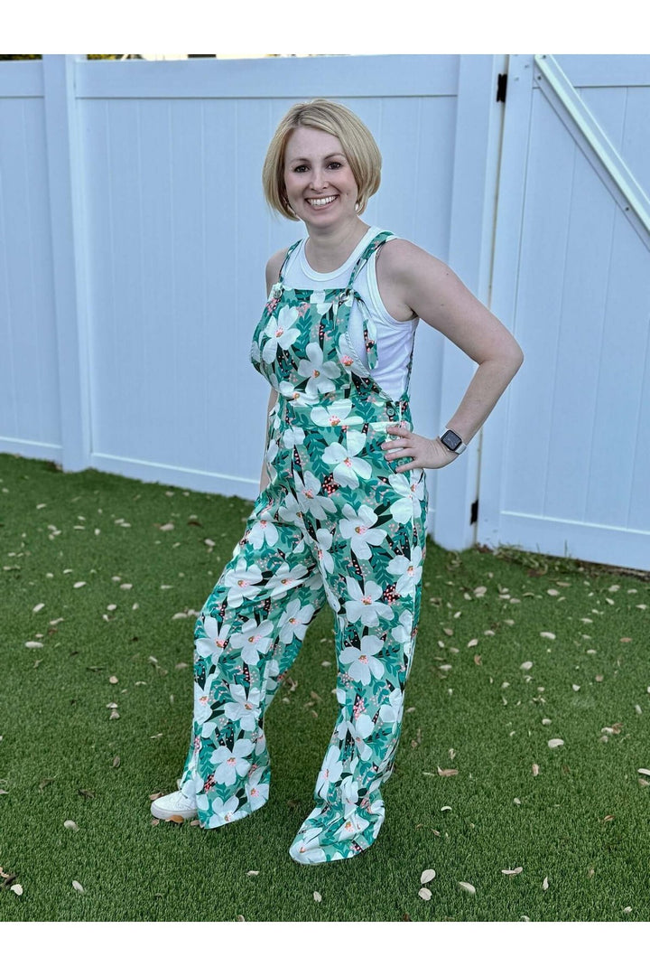 Floral Print Jumpsuit Overalls - Lolo Viv Boutique