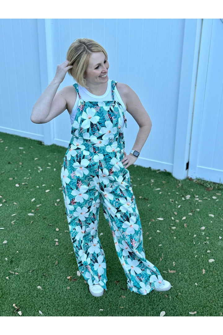 Floral Print Jumpsuit Overalls - Lolo Viv Boutique