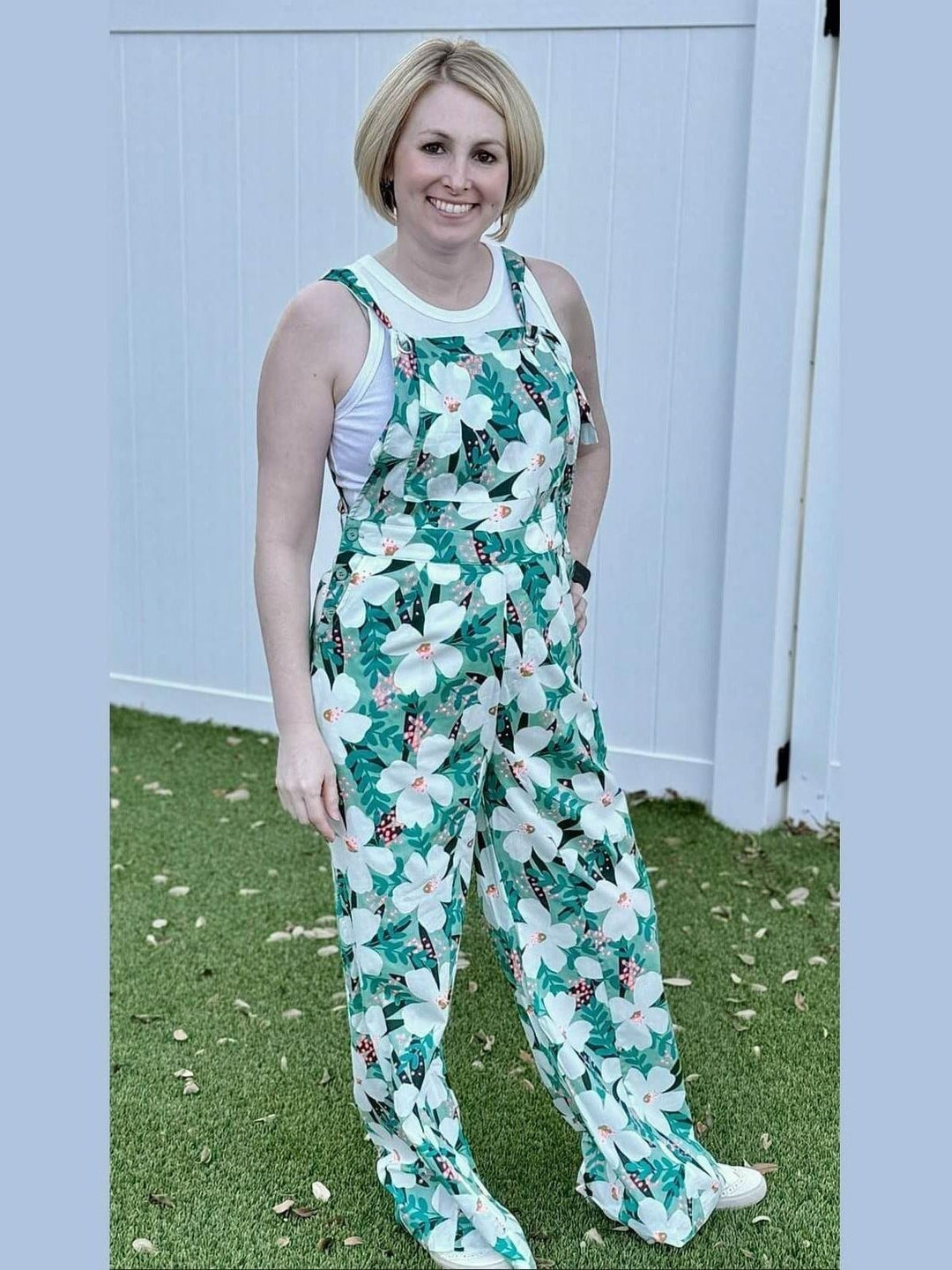 Floral Print Jumpsuit Overalls