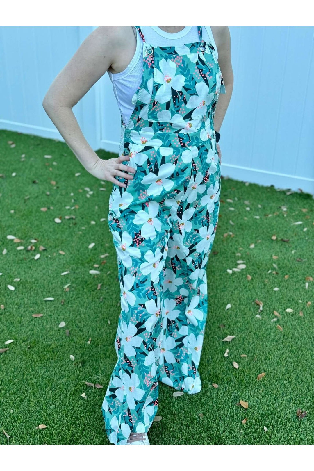 Floral Print Jumpsuit Overalls