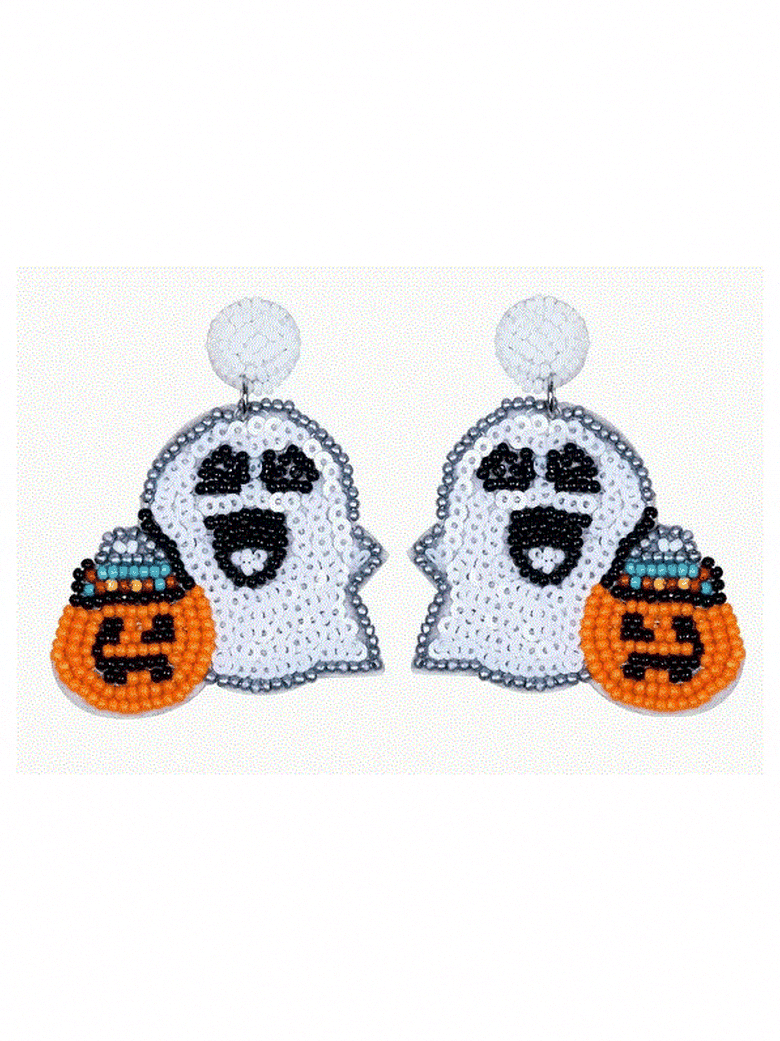Ghost & Pumpkin Earrings - Lolo Viv Boutique
