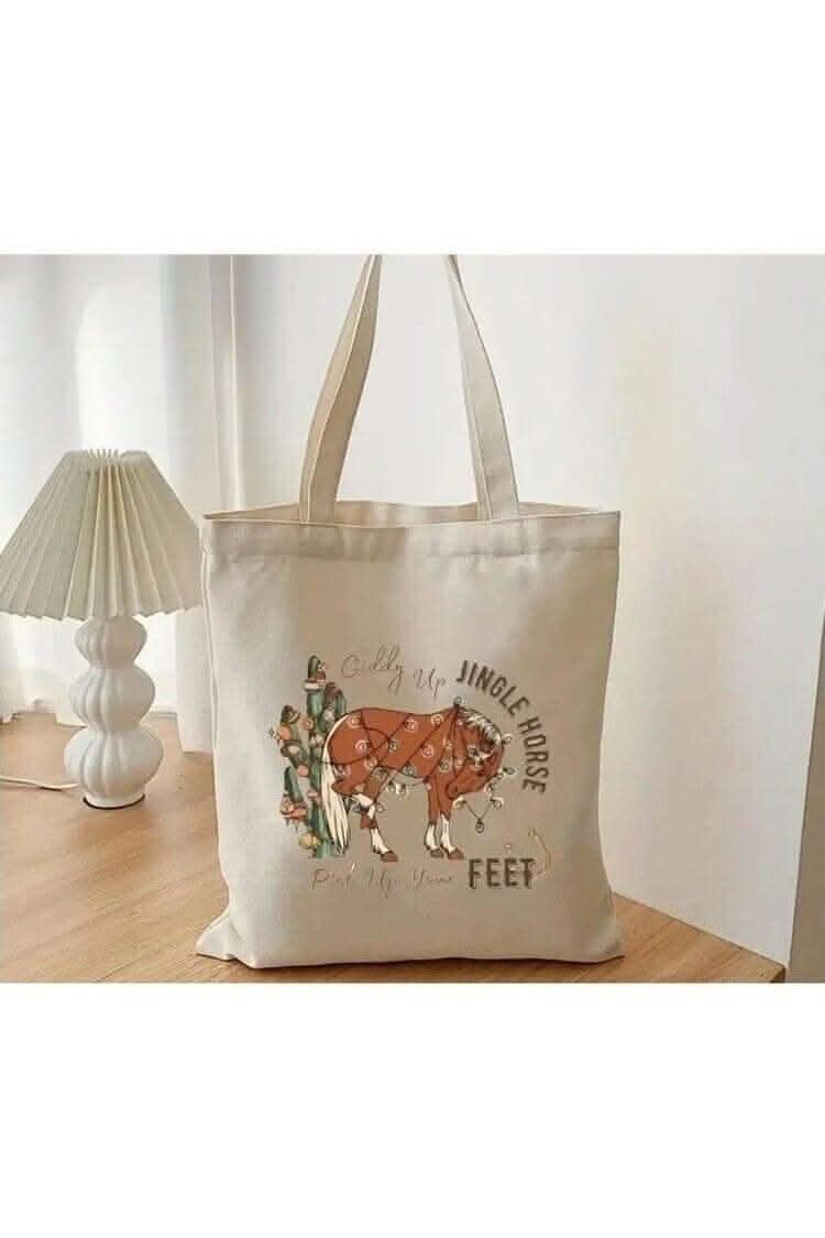 Giddy Up Jingle Horse Tote Bag - Lolo Viv Boutique