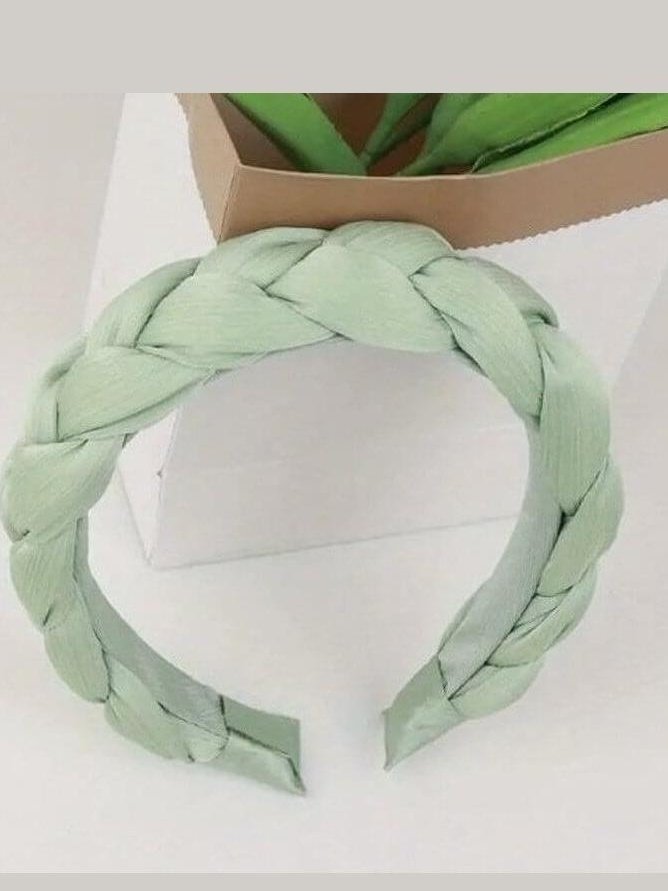 Green Braided Satin Headband - Lolo Viv Boutique