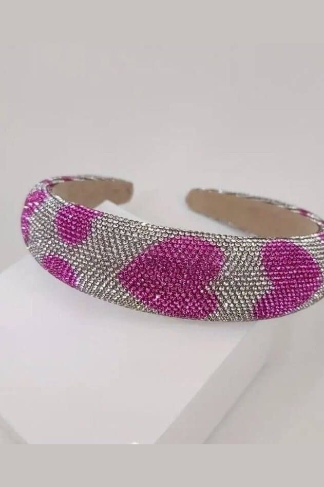 Heart Rhinestone Valentine's Headband - 3 Colors - Lolo Viv Boutique