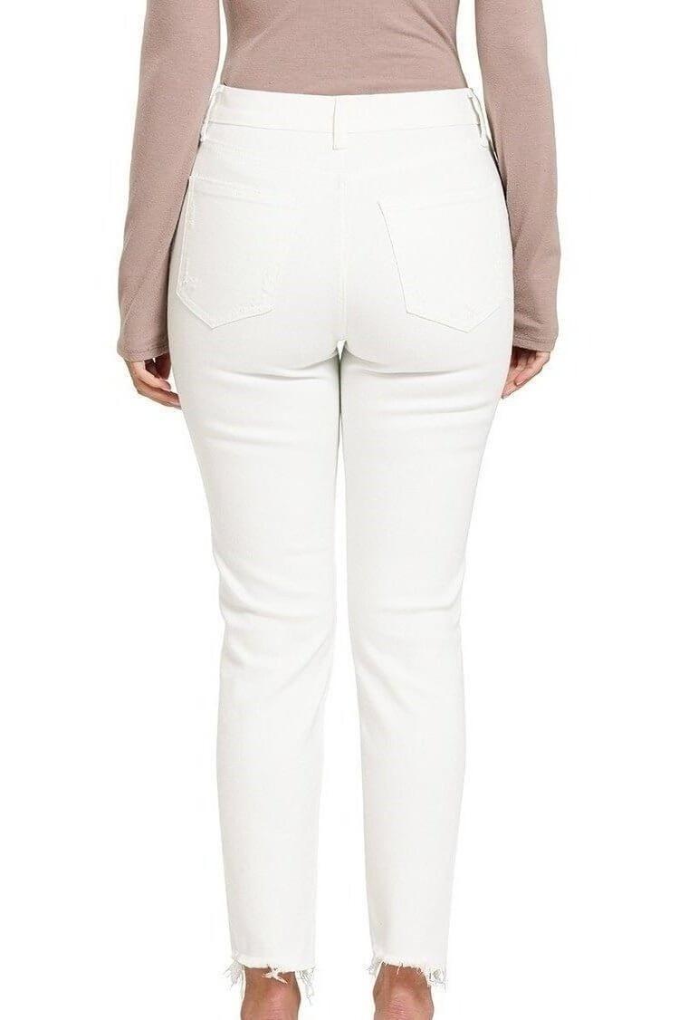 High Rise Button Skinny Stretch Jeans - Zenana - Lolo Viv Boutique