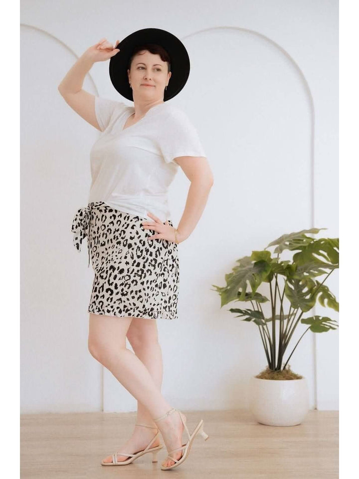 Leopard Ruffle Shorts with Tie Waist - Curvy