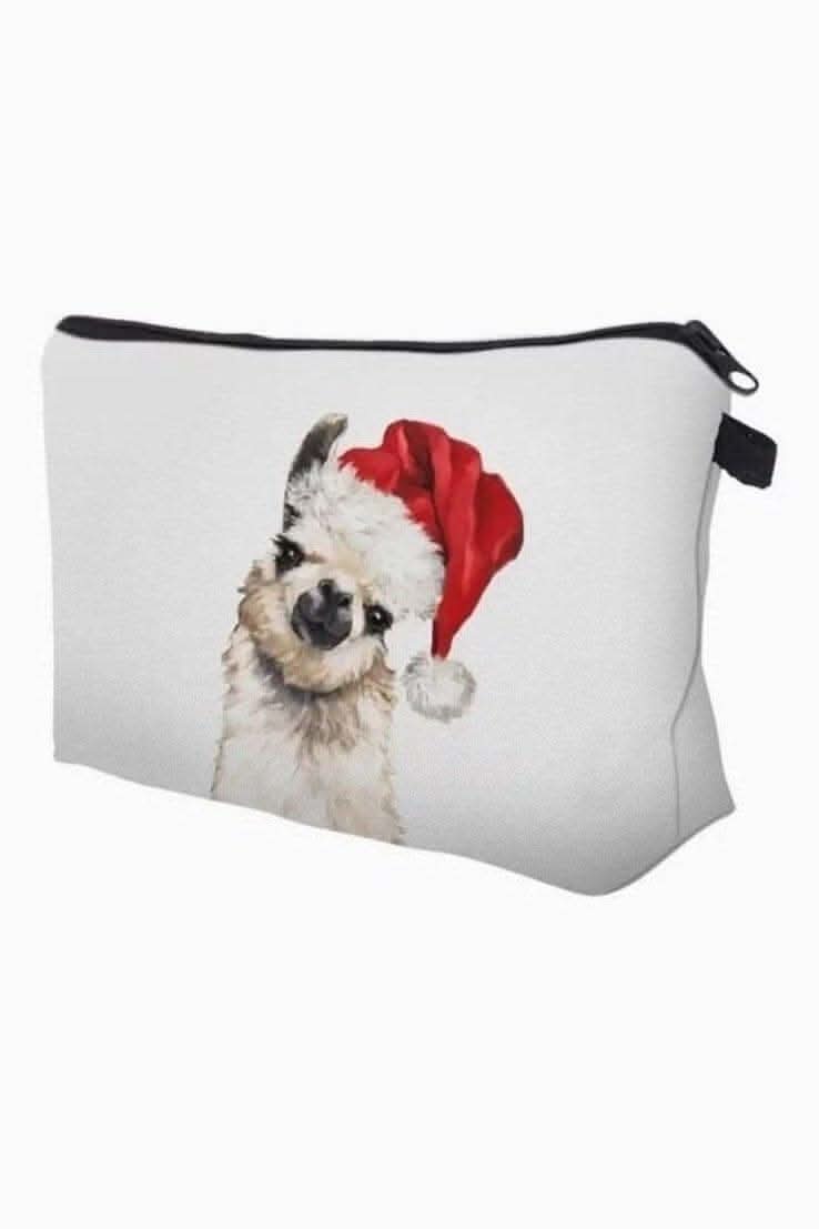 Llama Santa Zipper Pouch - Lolo Viv Boutique
