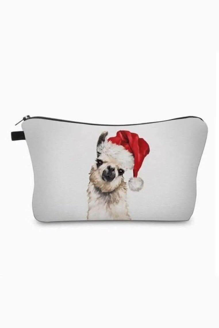 Llama Santa Zipper Pouch - Lolo Viv Boutique