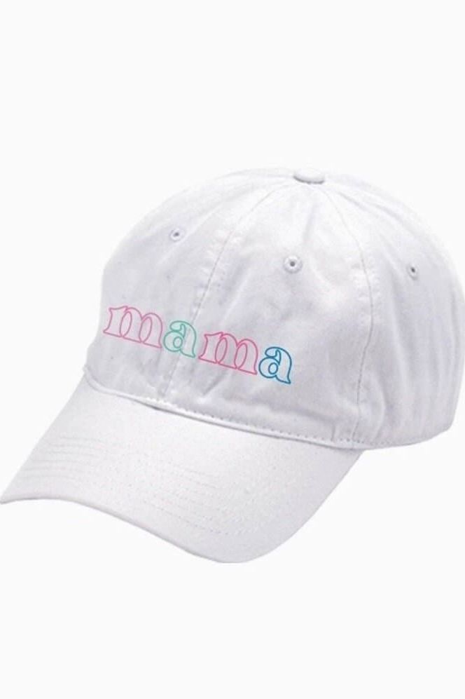 Mama Embroidered White Cap