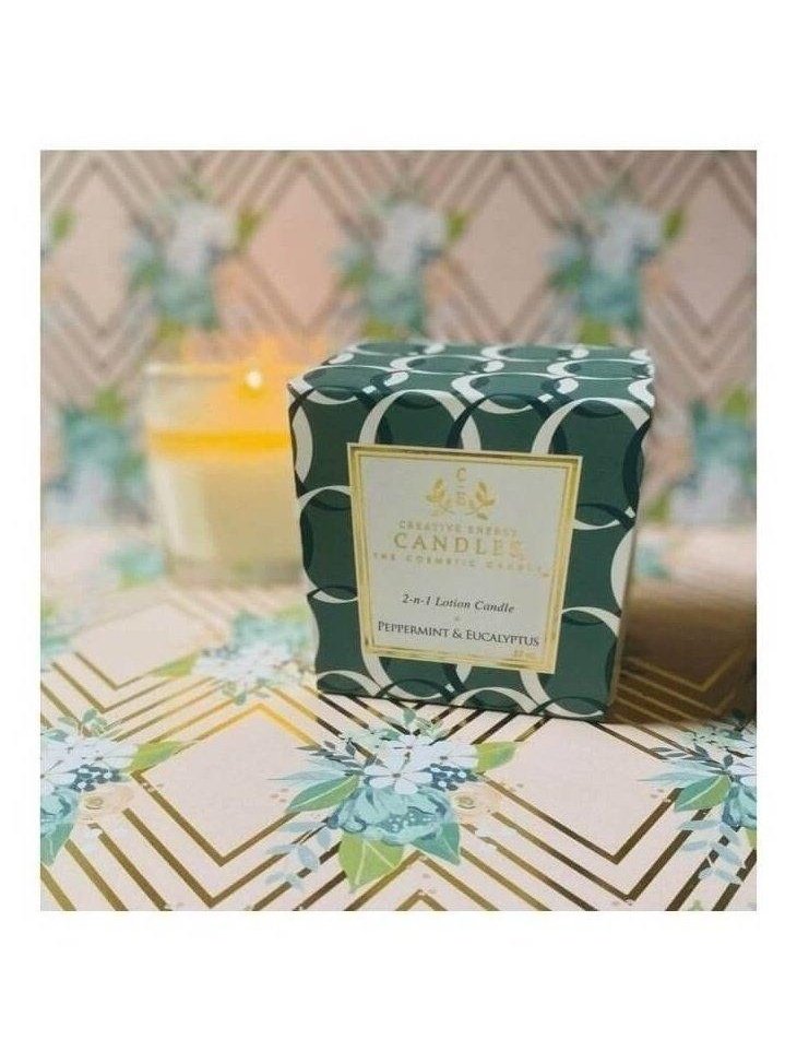 Peppermint & Eucalyptus: 2-in-1 Soy Lotion Candle - Lolo Viv Boutique
