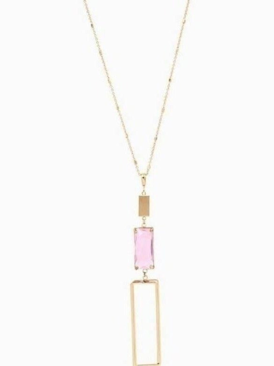 Pink and Gold Long Chain Necklace