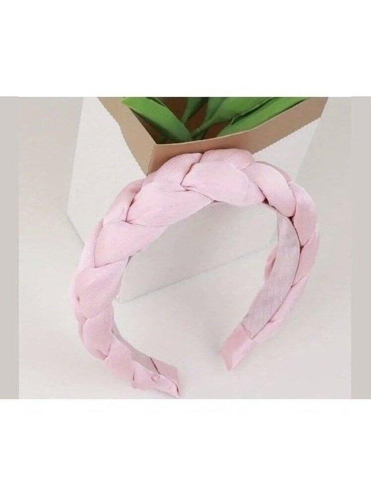 Pink Satin Braided Headband - Lolo Viv Boutique