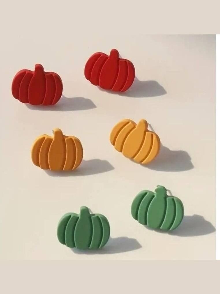 Pumpkin Stud Earrings - 3 Colors - Lolo Viv Boutique