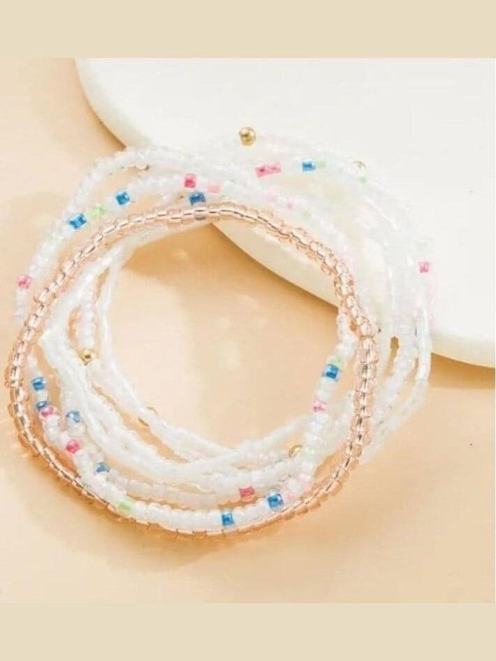 Rainbow Rice Bead Stackable Bracelet - Lolo Viv Boutique