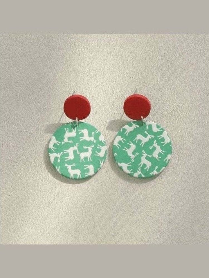 Red and Green Reindeer Earrings - Lolo Viv Boutique