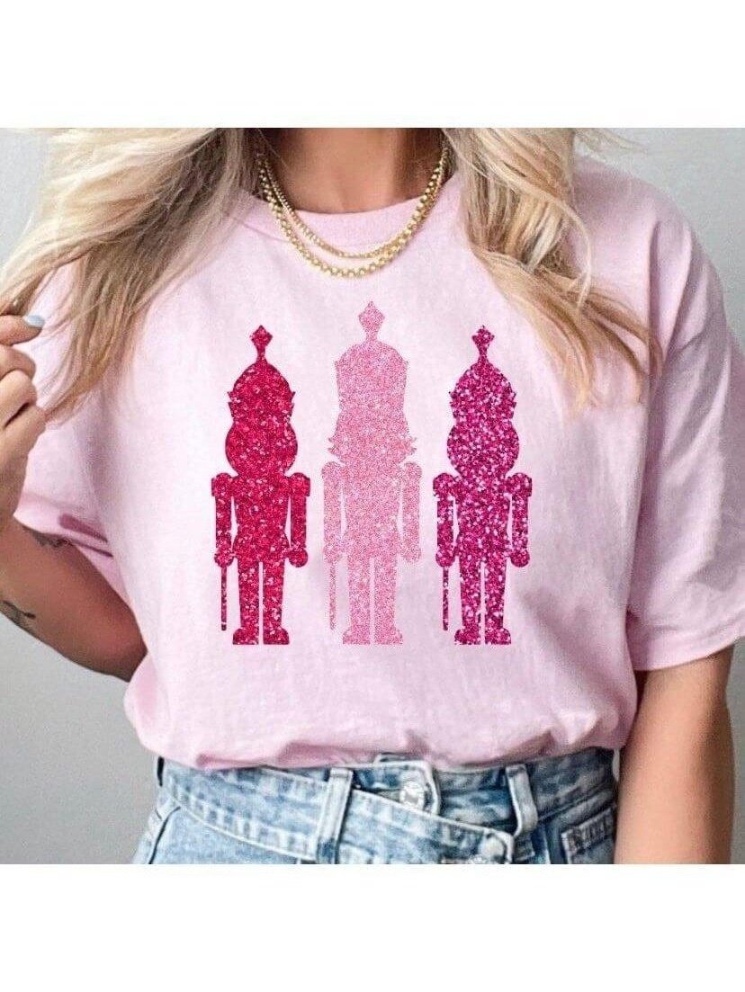 Sparkly Pink Nutcracker T-Shirt - Lolo Viv Boutique