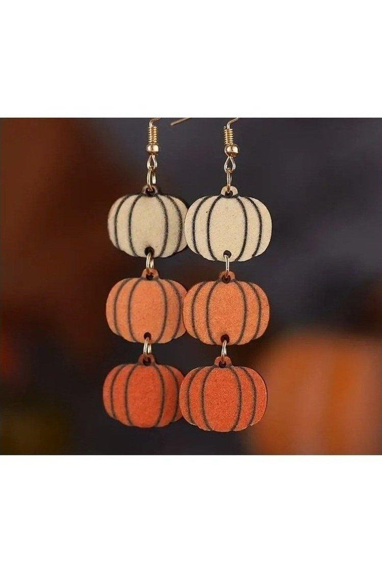Triple Pumpkin Fall Earrings - Lolo Viv Boutique