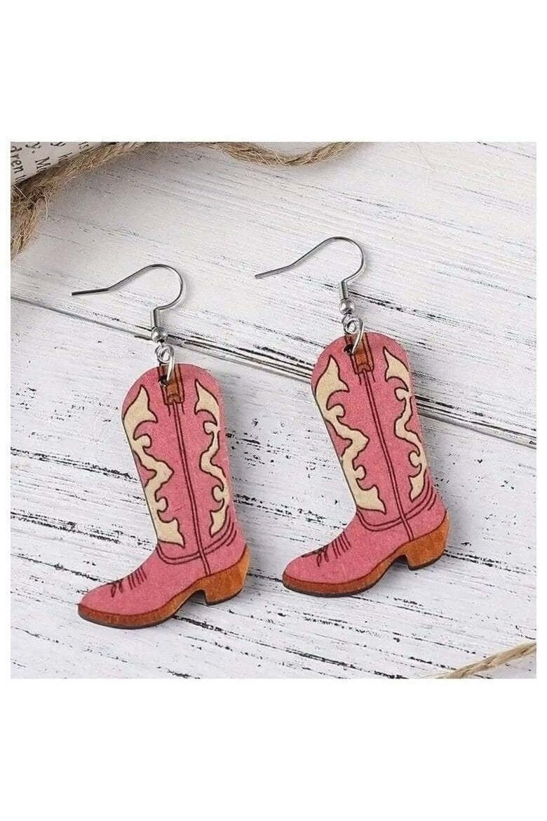 Wooden Cowgirl Earrings - Lolo Viv Boutique