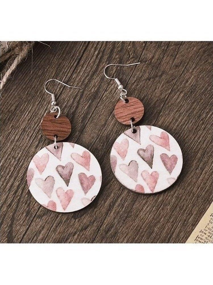 Wooden Heart Dangle Earrings - Lolo Viv Boutique